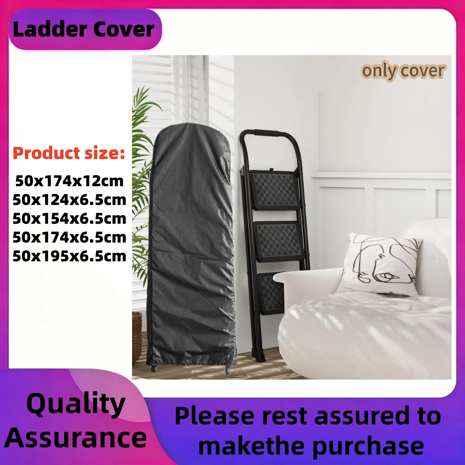 A Heavy-Duty Folding Ladder Cover -  Available in Multiple Sizes for Various Models, Suitable for Telescopic And A-Frame Ladders