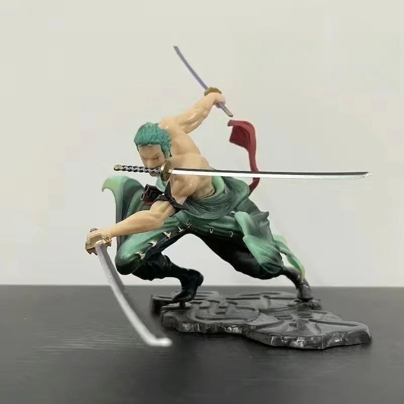 One Piece Handheld Solo Small Ornament Three Thousand World Anime Peripheral Male Birthday Gift Three Knife Flow One Piece Model view 3