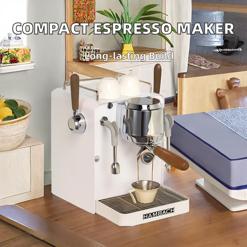 Small Stainless Steel Semi-Automatic Espresso Coffee Machine Eco-friendly Design 15 Bar Pressure Electric Power Source Household