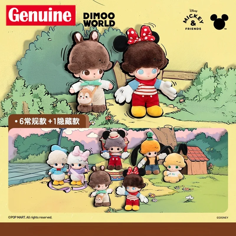 

New Genuine Dimoo World × Disney Series Blind Box Vinyl Keychain Cute Vinyl Face Doll Pendants Mystery Box Anime Toy Decor Gift