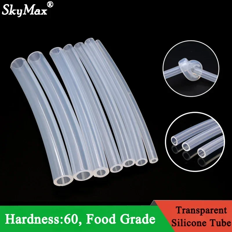 1/5/10M Food Grade Clear Transparent Silicone Rubber Hose ID 0.5 1 2 3 4 5 6 7 8 9 10 12mm O.D Flexible Nontoxic Silicone Tube