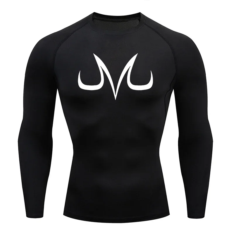 Men's Compression Printed T Shirt Autumn Sportswear Running T-shirt Elastic Quick Dry Sport Gym Fitness TShirts Men