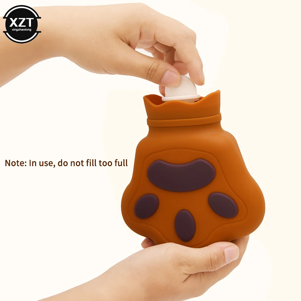 Hand Warmer bag Creative Bear Paw Hot Water Bag Explosion Proof Fall Proof Water Injection Silicone Bag Cute Hand Warming Gift