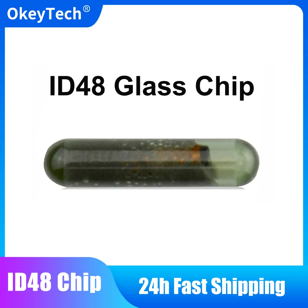 OkeyTech Original ID48 Glass Chip Blank Car Key Transponder 48 Chips Tube For Programmer For VW Audi Seat Skoda Porsche Megamos