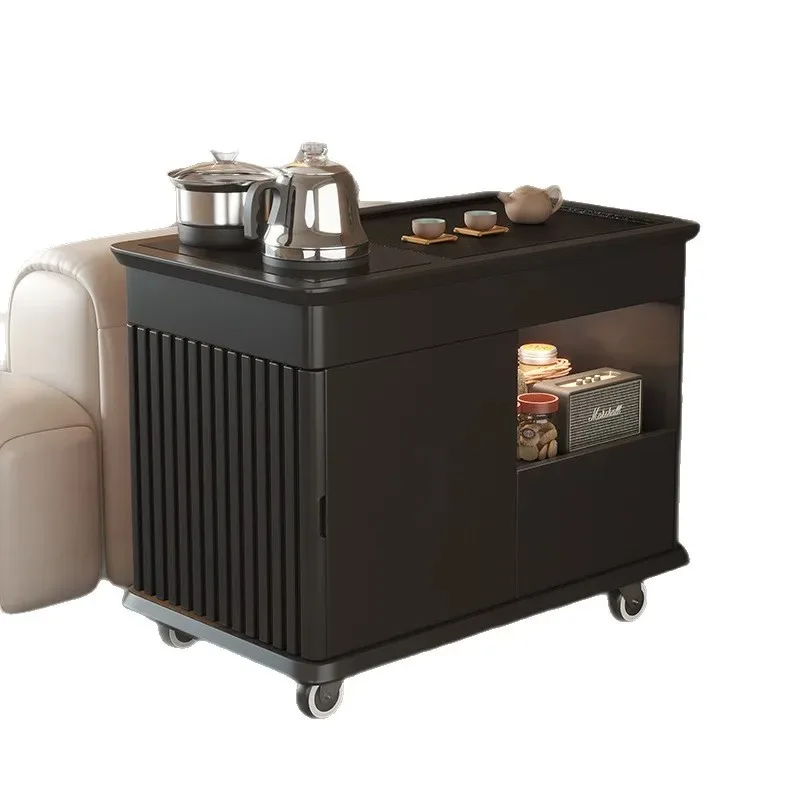 movable retractable small  kettle integrated tea cart, multi-functional tea cabinet by the sofa, small tea table