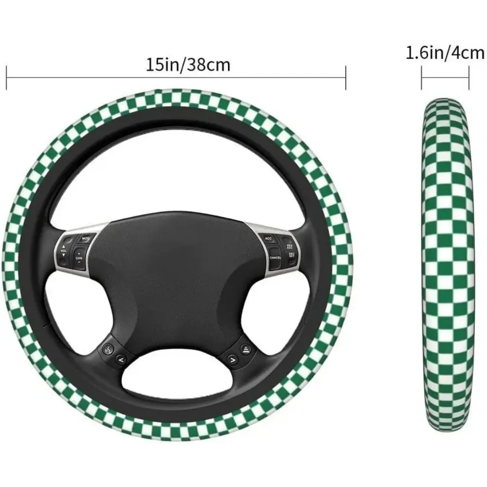 New Style Wheel Steering Protector Checkerboard Auto Car Steering Wheel Cover Plaid Universal 37-38cm Steering Wheel Protector