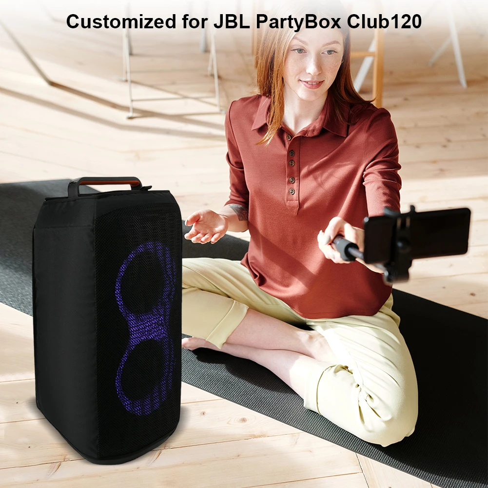 حافظة غبار مكبر الصوت المحمول لـ JBL PartyBox Club 120 مكبر صوت للحفلات غطاء منظم شبكي غطاء مكبر الصوت حافظة واقية