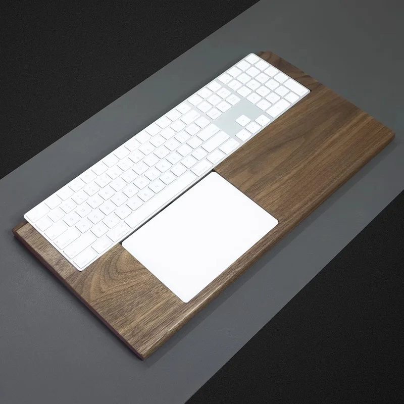 Appleキーボードマジックトラックパッド、無垢材トレイ、パームレスト