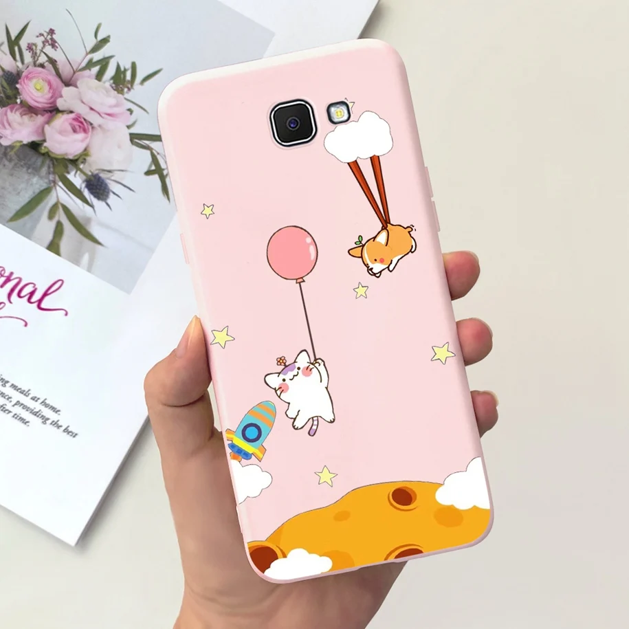 For Samsung Galaxy J7 Prime Case SM-G610F Shockproof Cover Fashion Flower Soft Silicone Phone Cases For Samsung J2 J5 Prime Capa