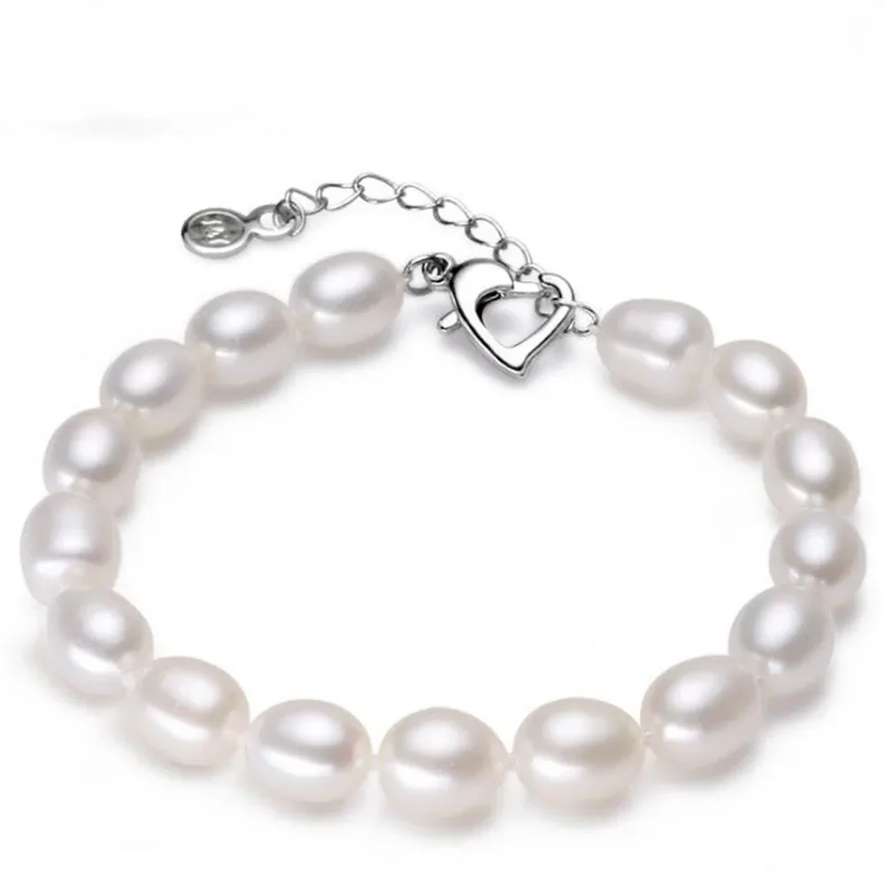 

Women's Rice Pearl Bracelet S925 Sterling Silver Girls Party/Wedding Fine Jewelry Bracelet