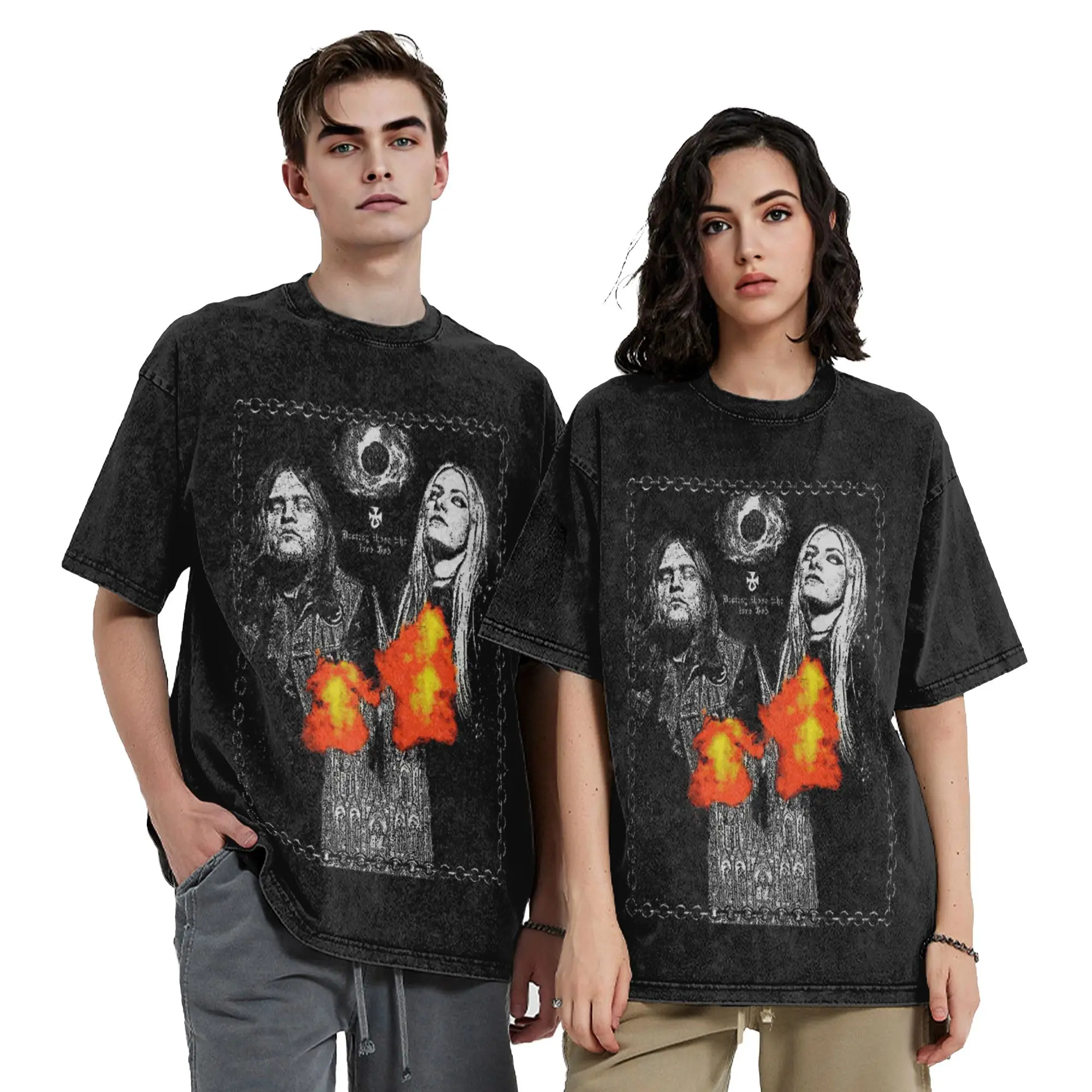 Washed T Shirt Electric Wizards Band Legend Hip Hop Cool T-Shirts Harajuku Streetwear Summer Tops Tee Shirt for Men Women