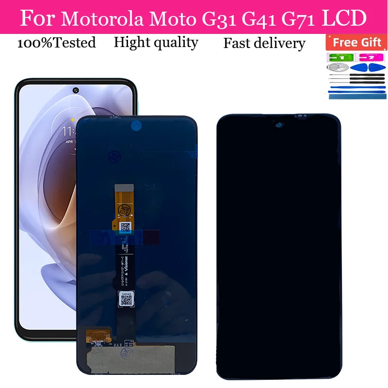 

6.4" Amoled MOTO G31 Screen, for motorola moto g31 G41 G71 5G LCD Display Touch Screen Replacement moto g31 display with Frame