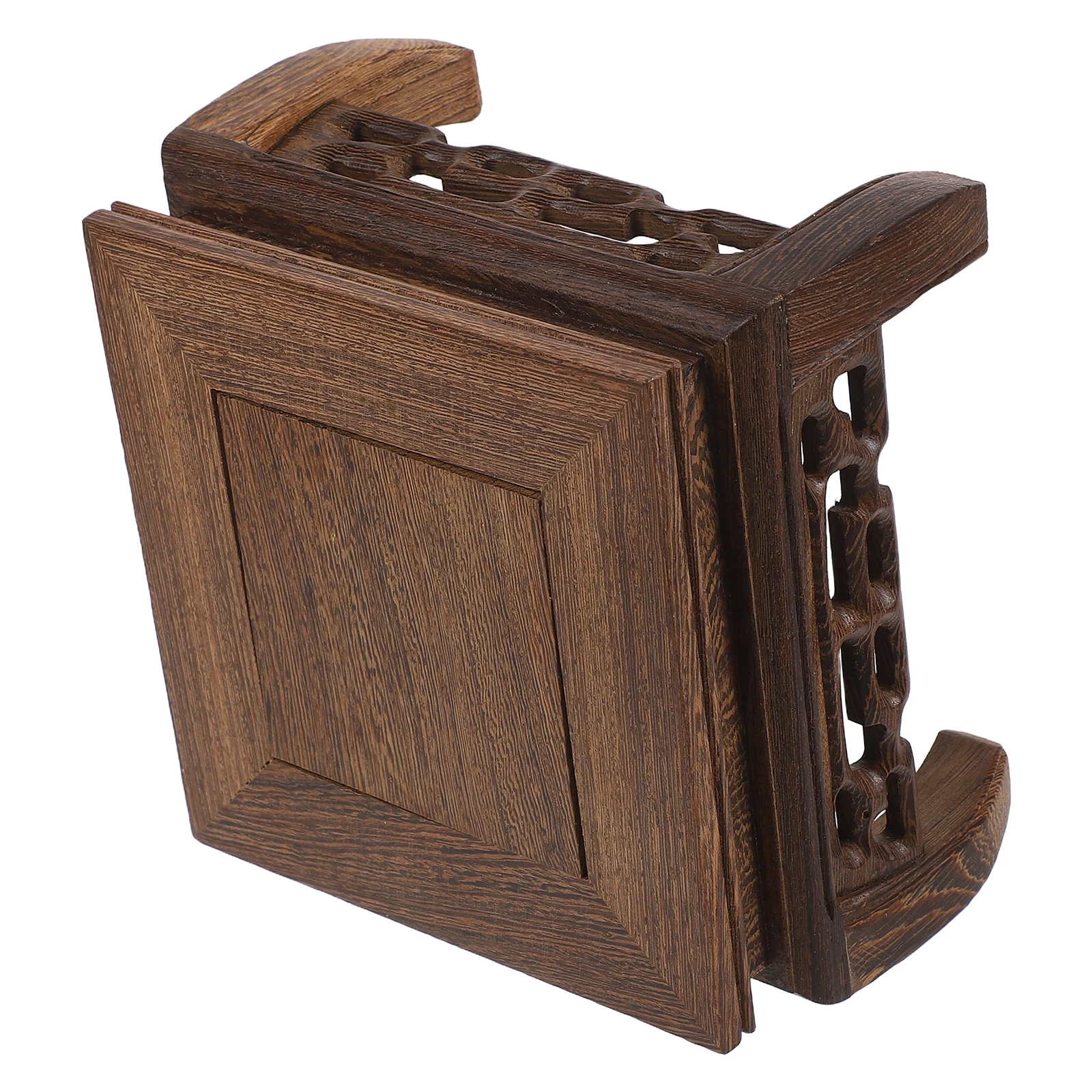

1pc Vase Base Square Wooden Plant Stand Rustic Wood Display Furniture Decorative Flower Pot Holder Chicken Wing Solid Stable