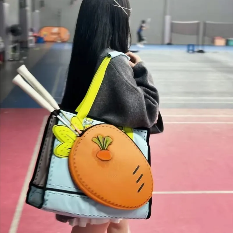 JIAERDI lindo bolso de zanahoria de dibujos animados mujeres cómic Anime bolso de hombro de gran capacidad señoras divertido línea Kawaii nicho bolso de axila nuevo