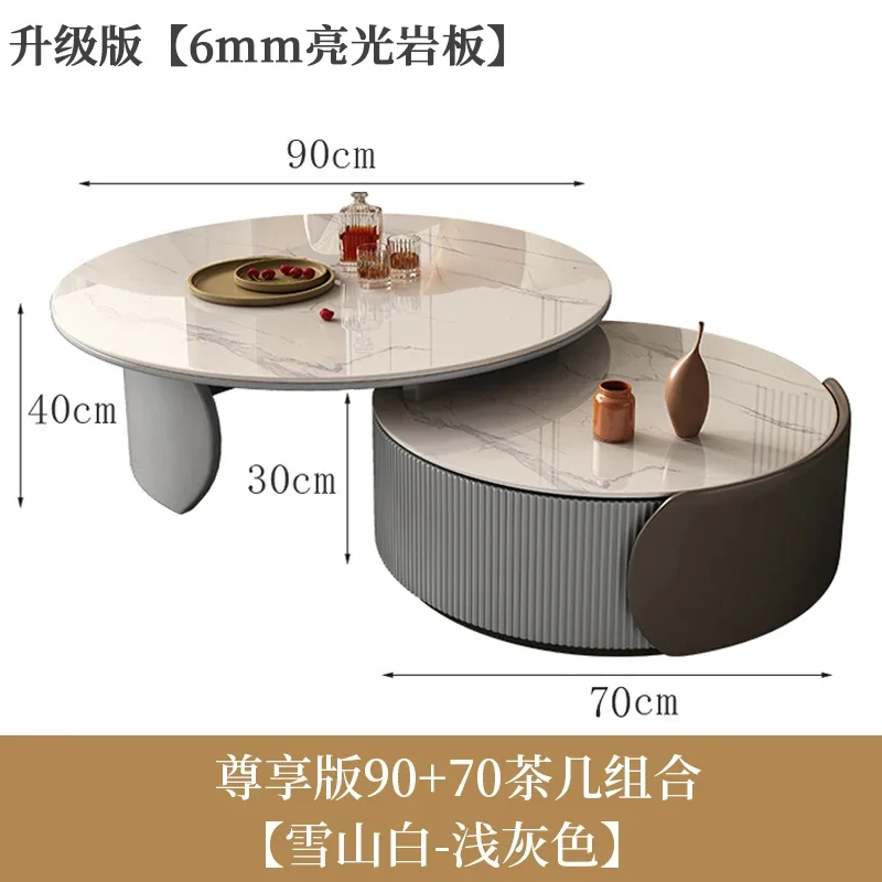 Unique Aesthetic Coffee Tables Marble European Glam Nordic Luxury Trendy Coffee Tables Round Modern Mesas Living Room Furniture image 3