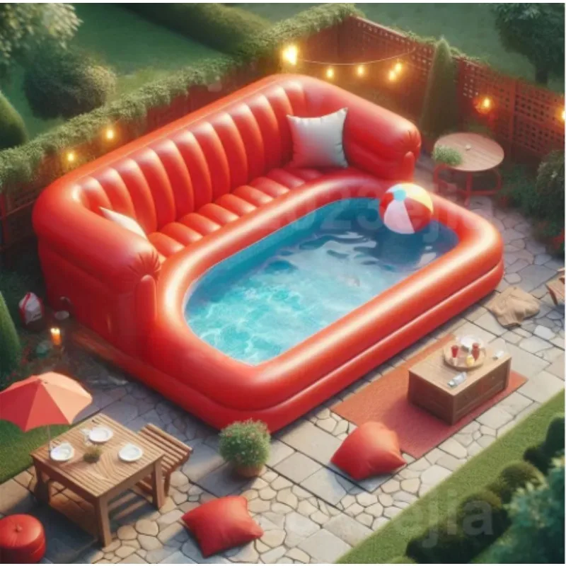 Durable Luxury Premium Inflatable Pool Sofa Double Outdoor Backyard Adult Large Inflatable Sofa