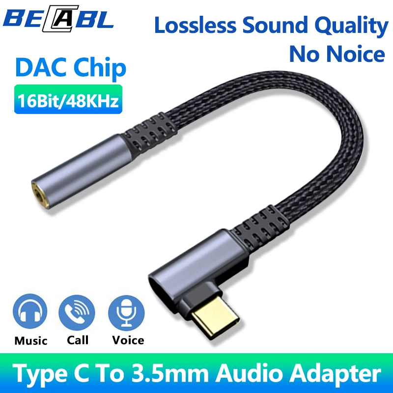 USB Type C To 3.5mm Aux Adapter Type C 3.5 Jack DAC Audio Cable Converter For Xiaomi Poco F6 Pro Samsung S24 A54 iPhone 15 iPad