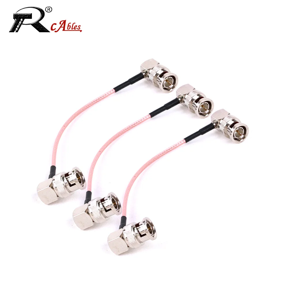 RG179 Cable 75 Ohm BNC Male Right Angle to BNC Male Plug Connector Adapter for Video Camera SDI Camcorder HD-SDI/3G-SDI/4K/8K