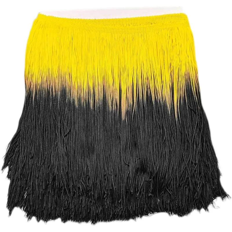 1 Yard 20cm Polyester Gradient Color Long Tassel Fringe Diy Sew Latin Dance Dress Stage Clothes Accessories Lace Trim Ribbon