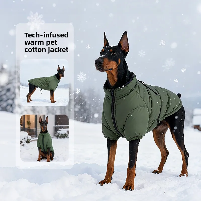 Large Dog Winter Christmas Eco-Friendly Polyester Two Feet Outdoor Fluffy Coat for Cats & Dogs