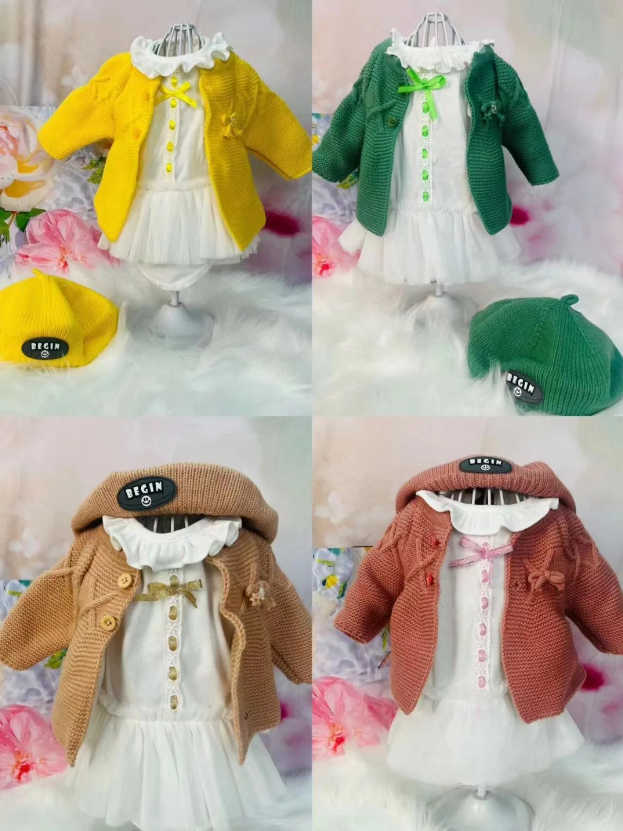 Clothes for Silicone Baby 55 cm / 22 inch Doll  Clothing Set Bebes Reborn menina Girl Doll Outfit Toy Gift Sweater 3 piece set