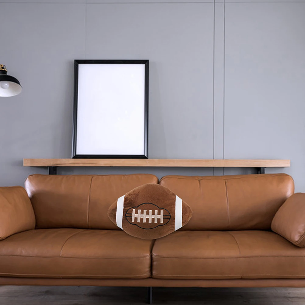 

Football Pillow Sports Ball Couch Cushion Realistic Design Comfortable Soft Throw Pillow Football Room Decoration Boys