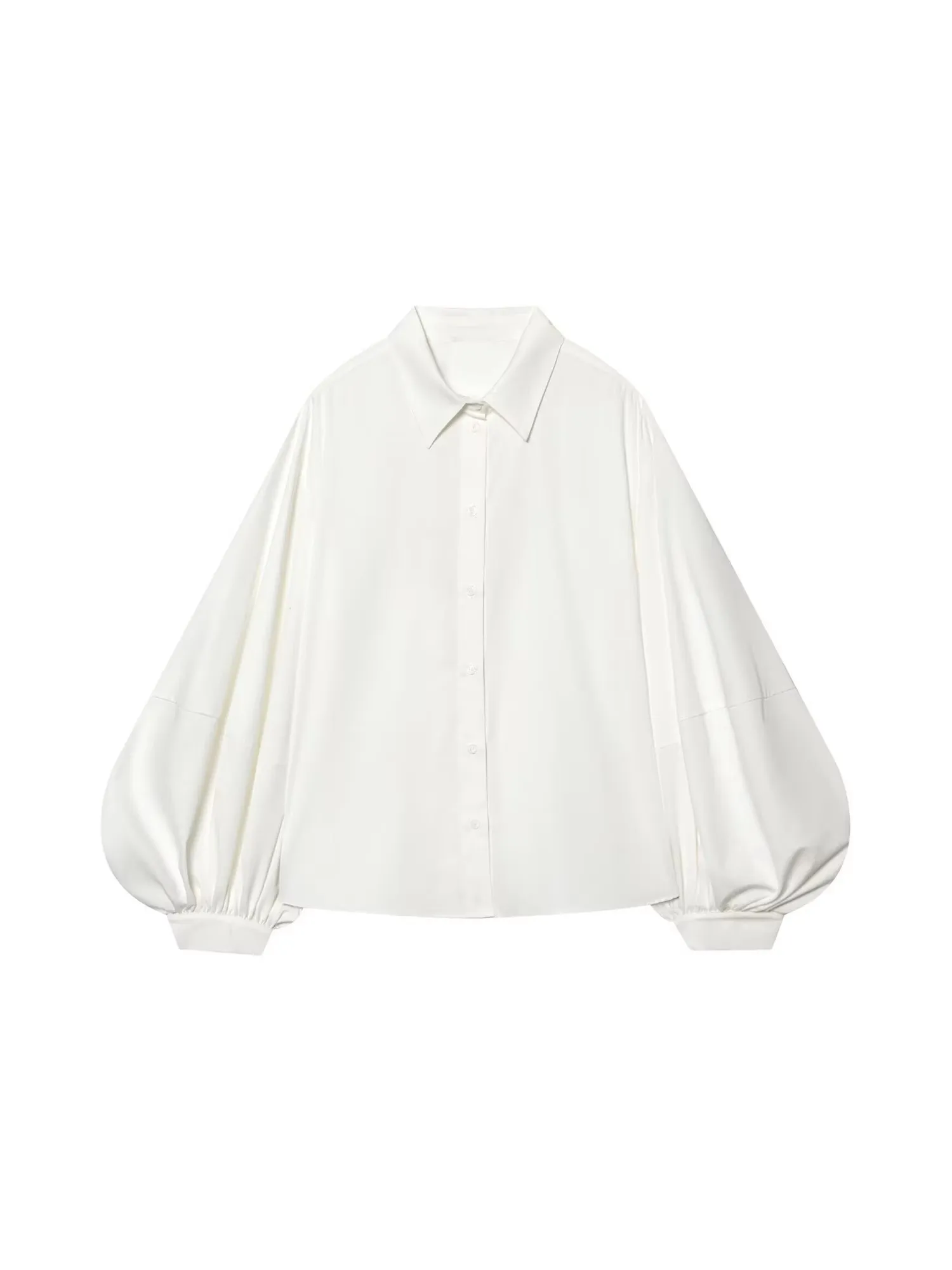 Women White Shirts Blouses Y2k Vintage 2000s Korean Style Elegant Puff Sleeve Long Sleeve Polo-Neck Shirt For Women Clothes 2026