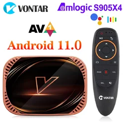 VONTAR X4 Smart TV Box Android 11 4GB 128G 32GB 64GB Amlogic S905X4 Suporte Wi-fi duplo BT AV1 Media Player TVBOX 4K 1000M