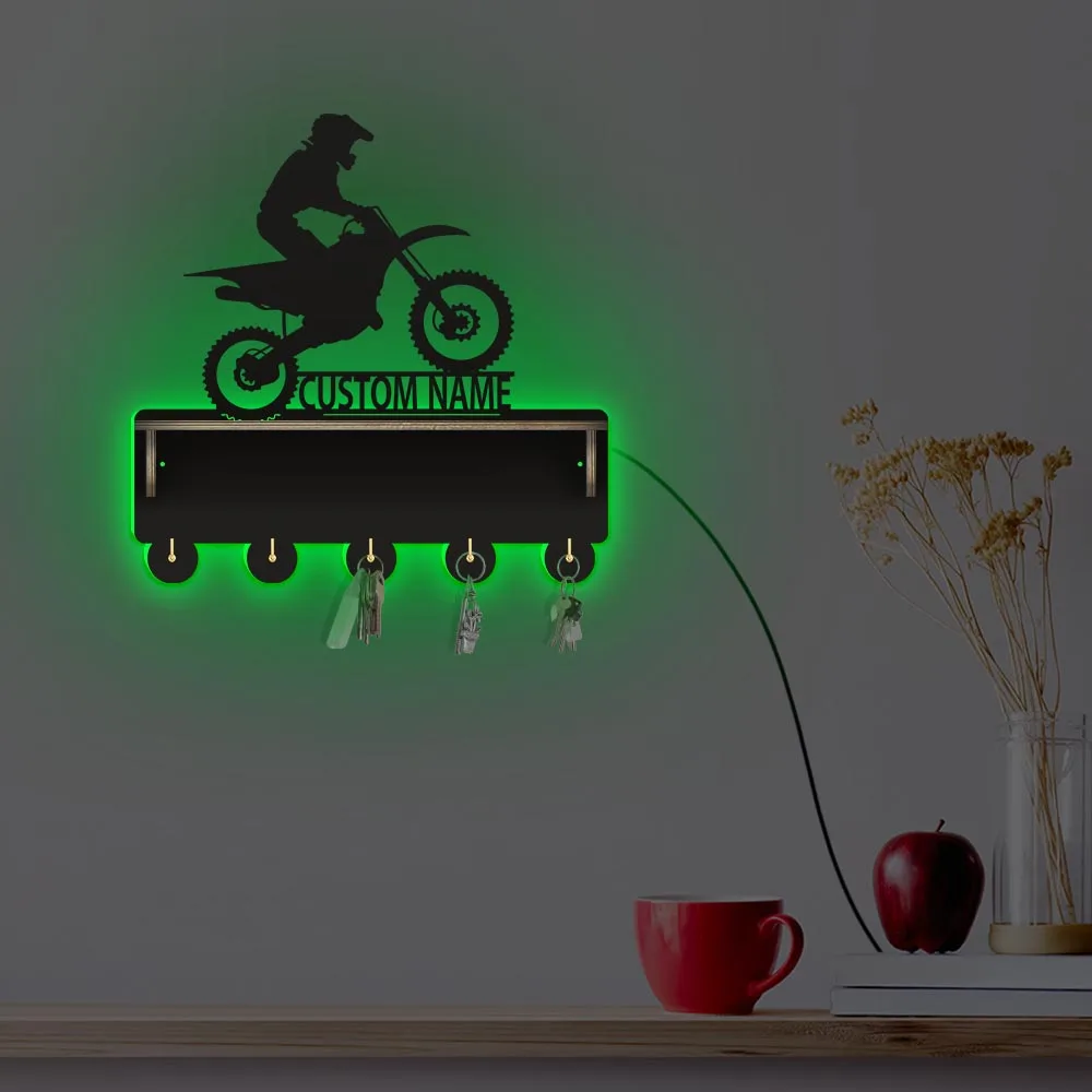 Dirt Bike Key Hook Coat Hanger For Man Cave Garage Motocross Racing Multi-purpose Holder Clothes Rack Organizer Motor Biker Gift