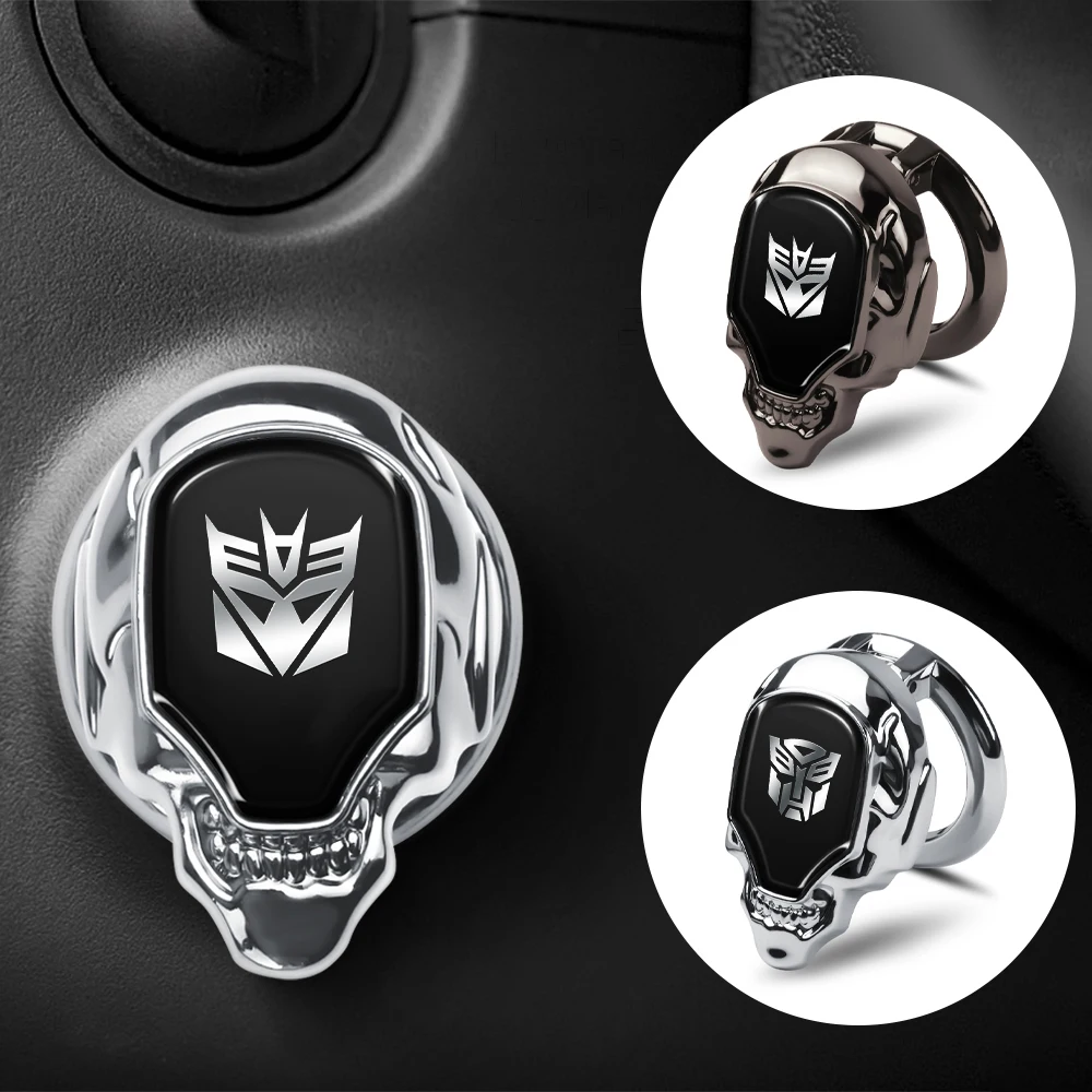 Car Engine Start Stop Switch Button Cover Transformers Autobots Decepticons Interior Styling One-key Start Decorative Stickers