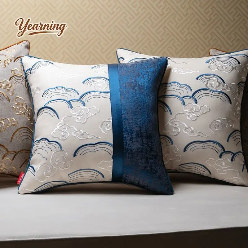 

Chinese Style Embroidery Cushion Cover | Retro Pillow for Mahogany Sofa Living Room Bedroom Decor