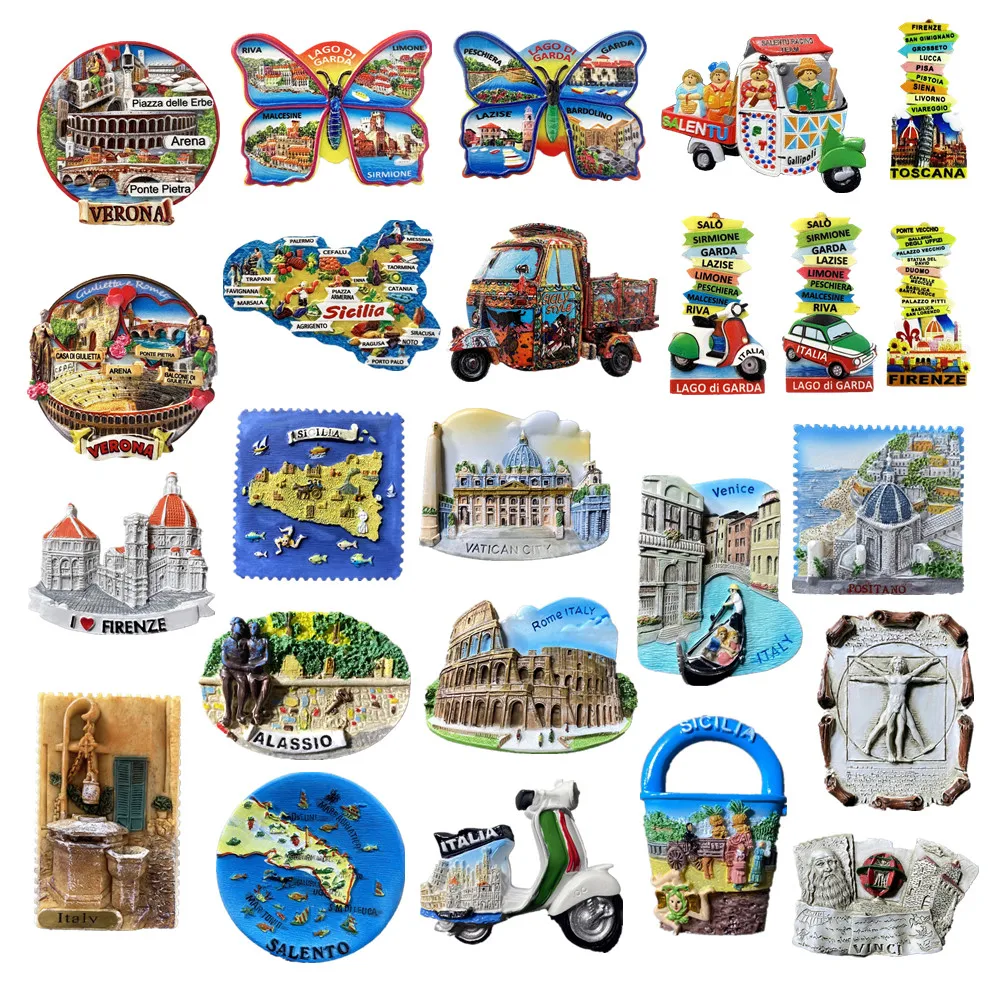 Europe Italy 3D Fridge Magnets Tourism Souvenir Refrigerator Magnets Sticker Collection Handicraft Decoration Articles