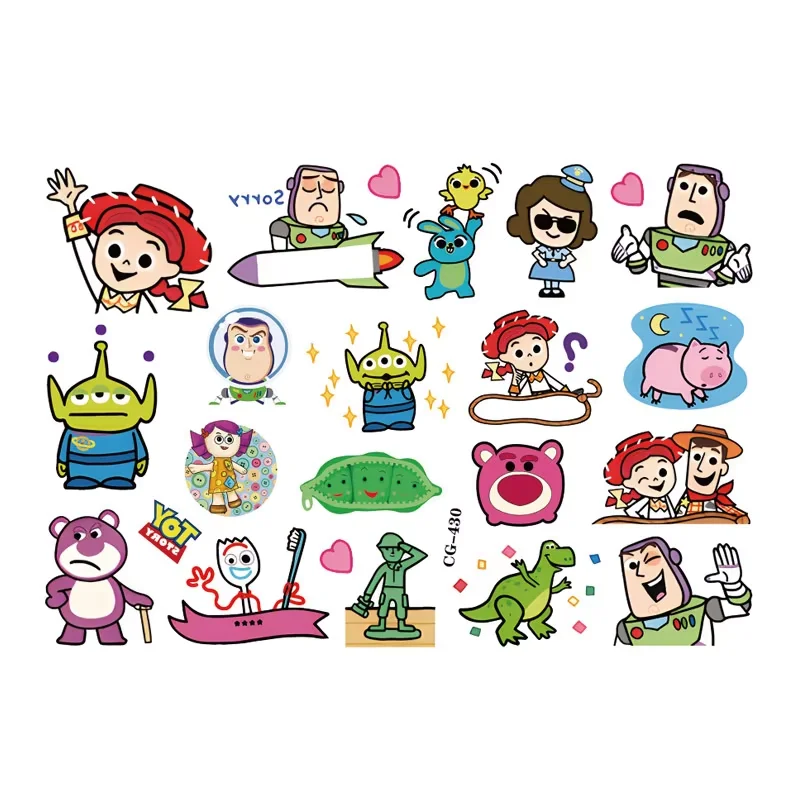 2026 BRANDNEU Toy5 Story temporäre Tattoo-Aufkleber, niedliches Cartoon-Design für Kinderpartys, Cosplay, ideales Geburtstagsgeschenk für Kinder – Detail 7