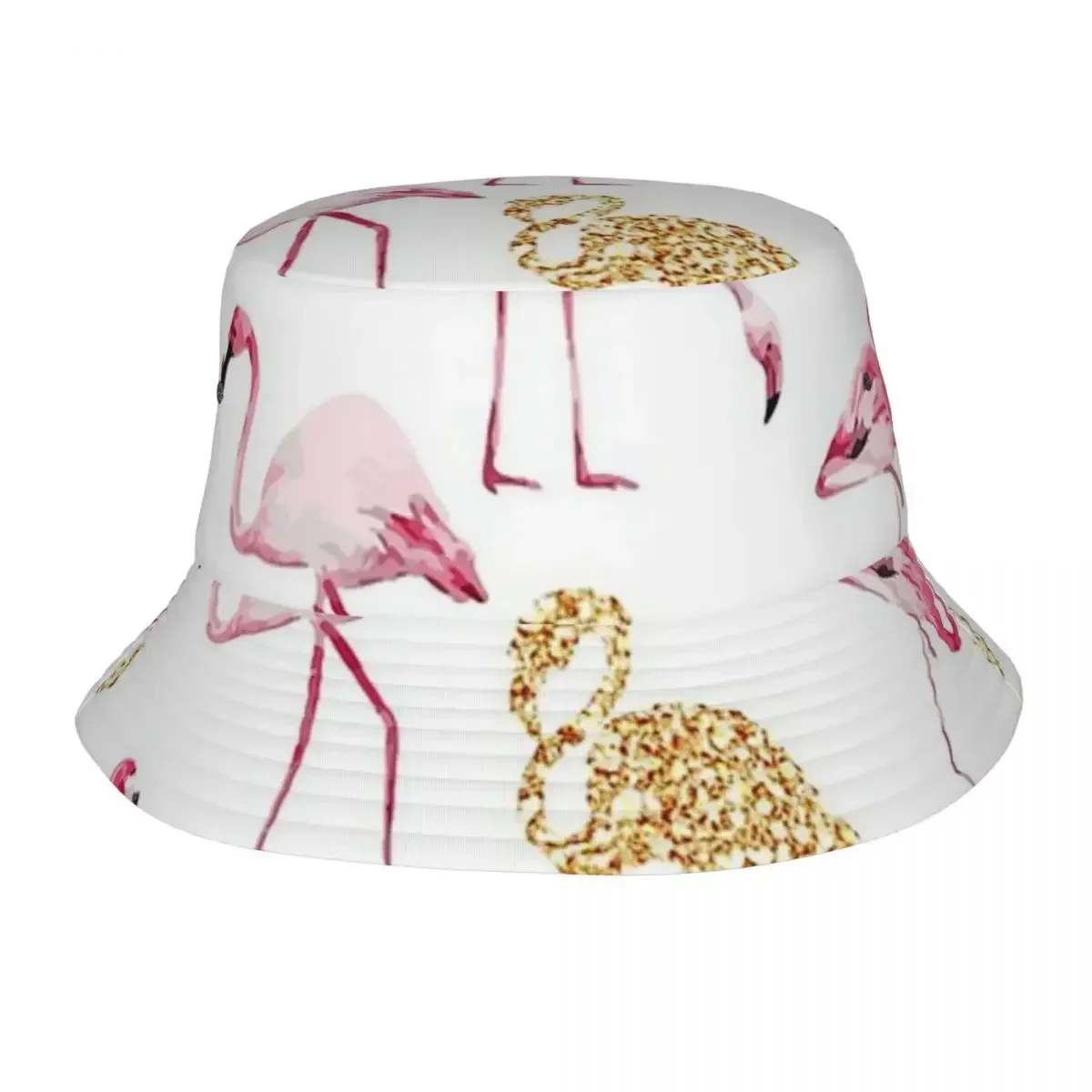 Flamingo Sparkle Bucket Hats Panama For Kids Bob Hats Outdoor Fashion Fisherman Hats For Summer Fishing Unisex Caps