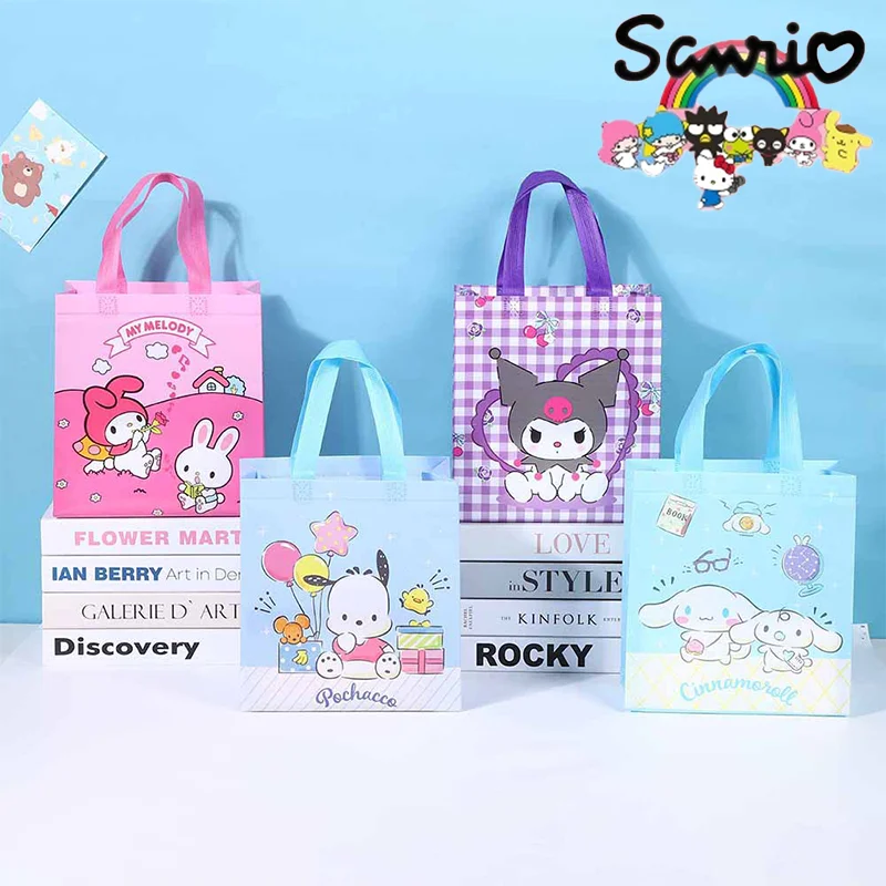 

Handbag Gift Bag Sanrio New Cartoon Cute Kuromi Melody Non Woven Shopping Bag Reusable Handheld Portable Children's Gift Bag