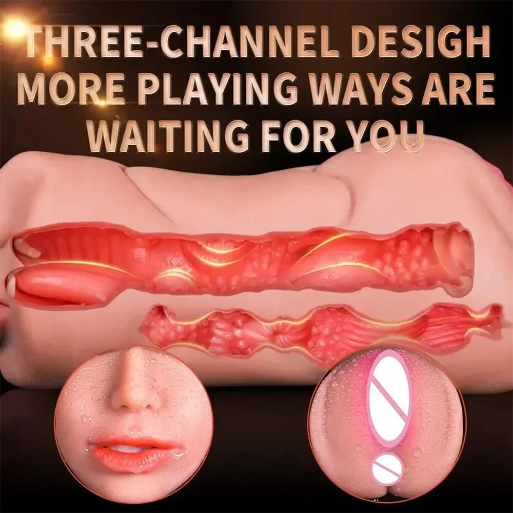 Realistic Male Masturbators Cup Artificial Vagina 3D Pocket Pussy Real Vagina Sextoys Silicone Sex toy for Men Adult Product