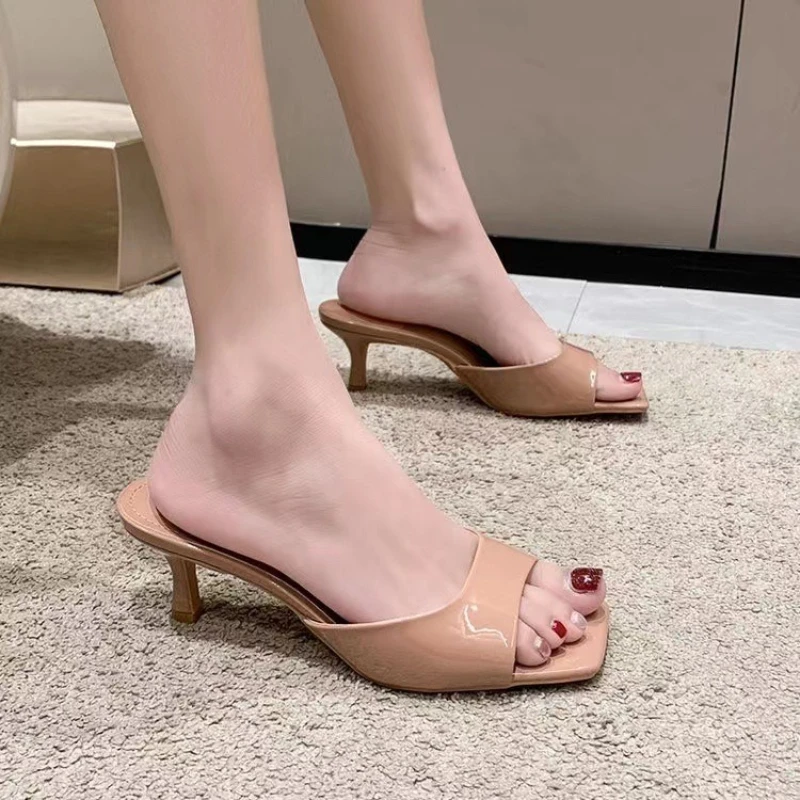 

Women High Heel Sandals Summer New Fashion Square Toe Open Toe Women Elegant Casual Comfortable Black High Heel Sandals