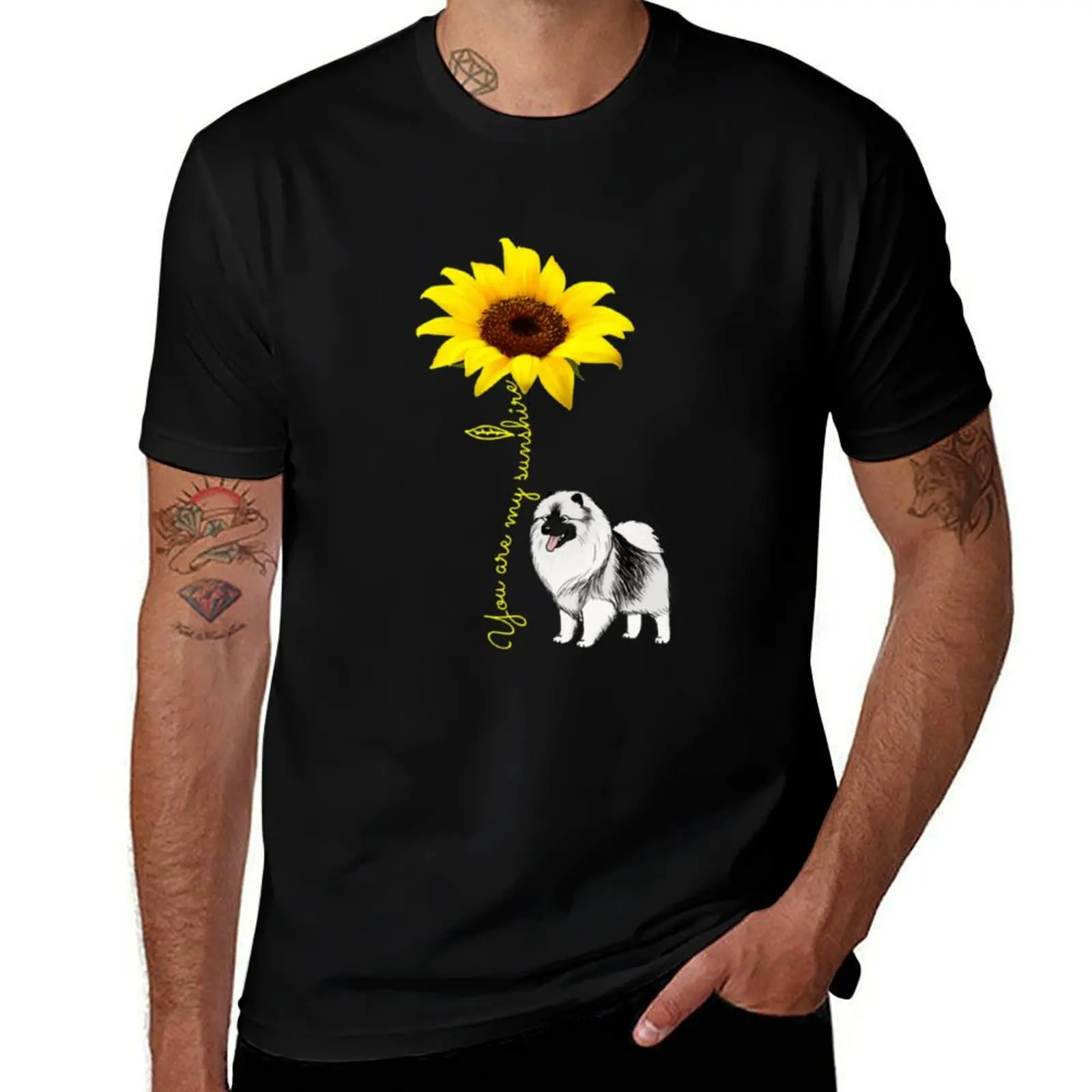 

Keeshond My Sunshine Sunflower Shirt T-Shirt printed t shirts for man T-Shirt