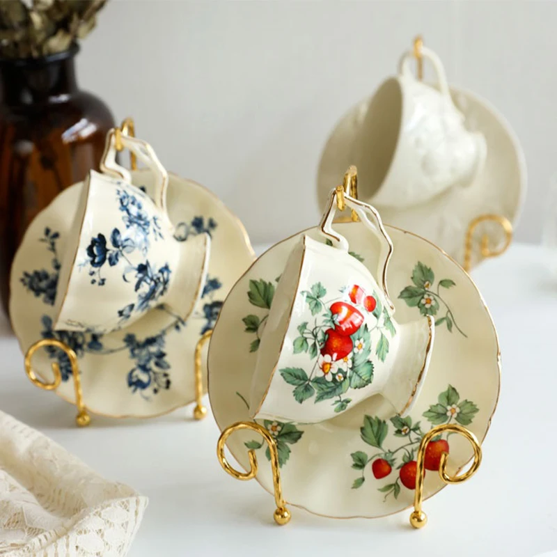 Luxury Tea Cup And Saucer Display Rack Metal Coffee Tea Cup Sets Coffee Storage Rack Simple Suitable For Tray Tea