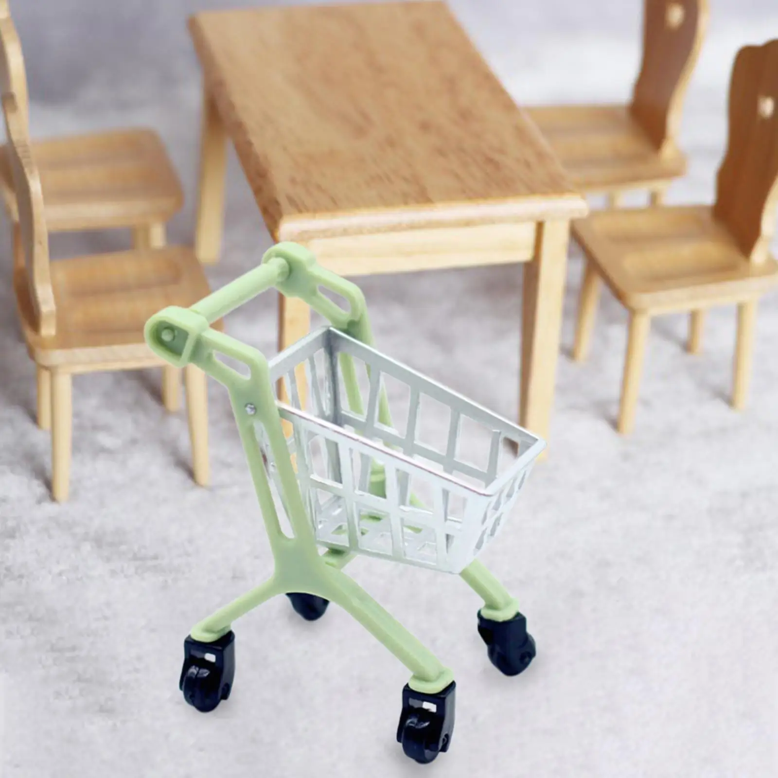 Miniature Garden Cart 1/12 Kids Birthday Gifts Funny Supermarket Handcart