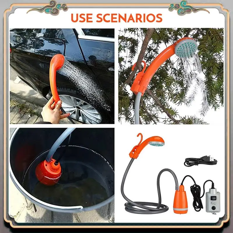 

Durable Portable Rechargeable Shower Pump Outdoor Shower Foroutdoor Hiking, Traveling, Beach, Andpicnic A