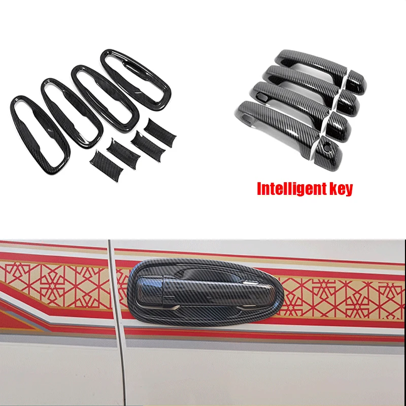 For Toyota Land Cruiser Prado 150 J150 LC150 LC200 2010 - 2021 ABS Carbon fiber Car Door Handle Door bowl Cover Trim