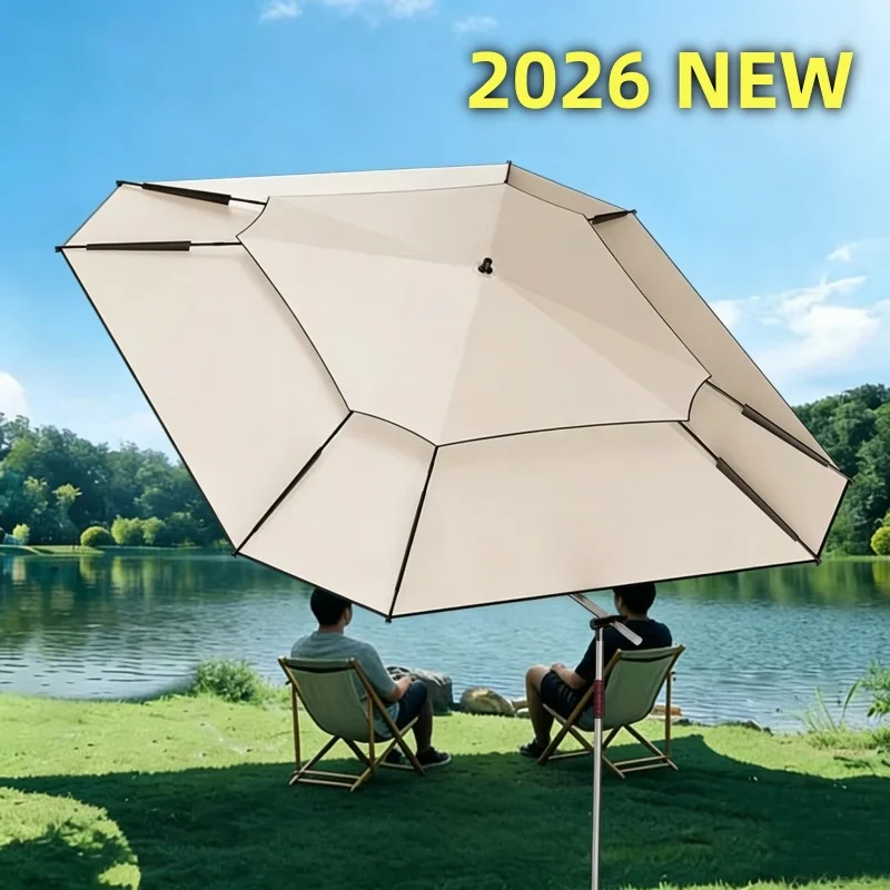 New 2.0-2.6M Fishing Parasol Innovative Octagonal Sunshade Umbrella Outdoor Portable Camping Fishing Umbrella Big Beach Umbrella