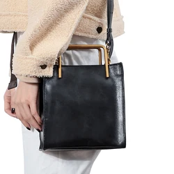 New Women's Crossbody Bag Italian Plant Tanned Leather Handbag Retro Trendy Ladies Shoulder Bag