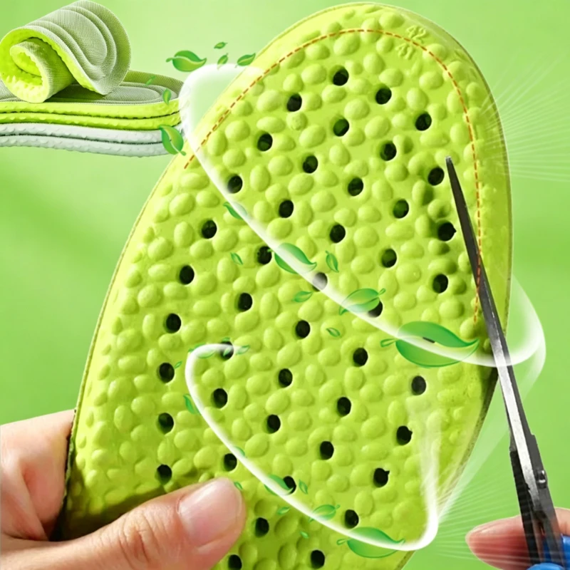 

Anti-Odor Cushioned Sports Insole High Elastic Shockproof Shoe Pads Lightweight Foot Support Inserts for Women Men Summer Sports