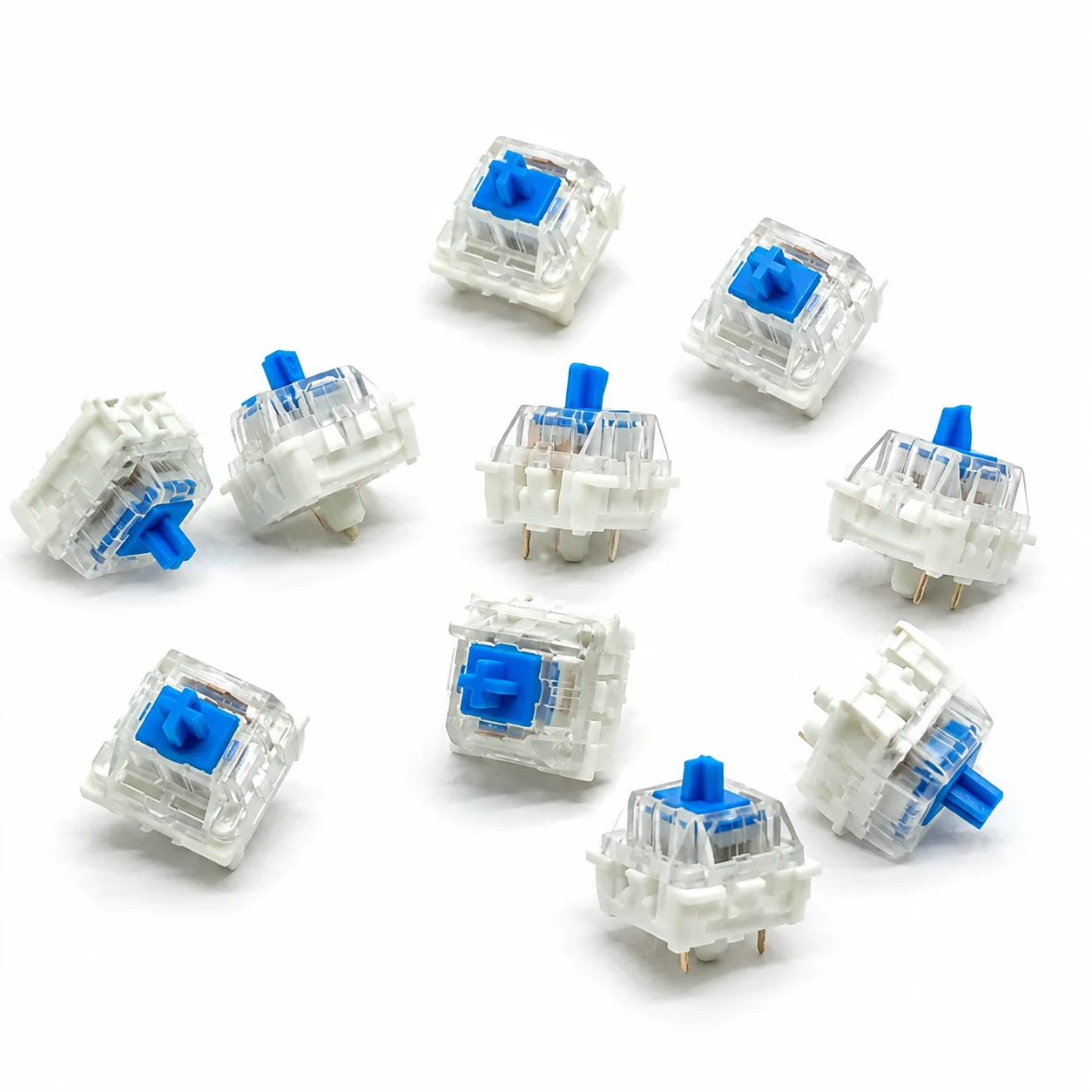 30/50 PCS 3 Pin Blue Mechanical Keyboard Switch,Hot Swappable Replacement Parts For Custom Keyboard - view 6