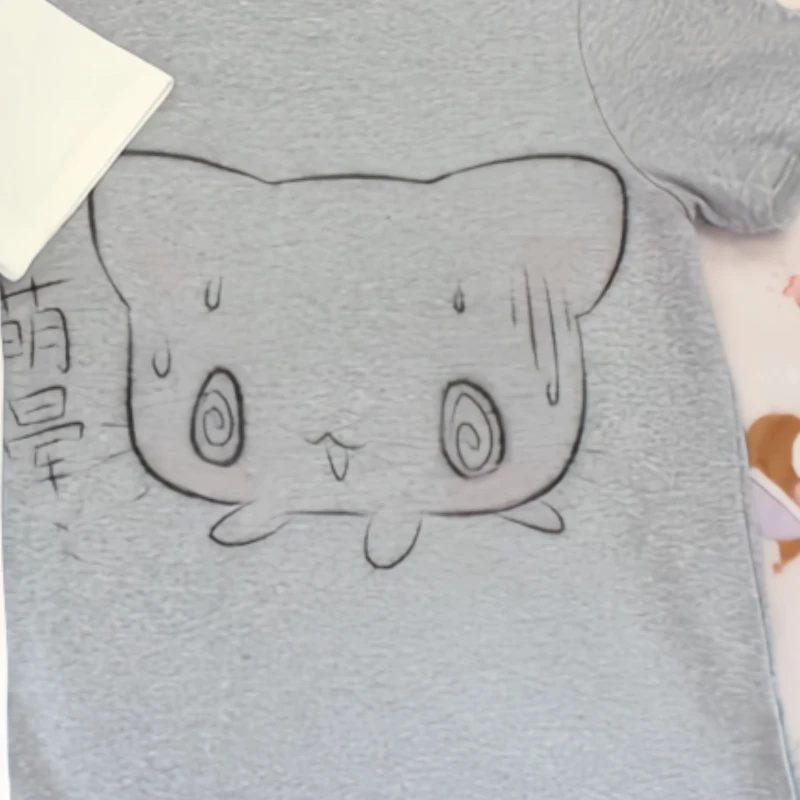 女性用カワイイグラフィックTシャツ,白い日本の漫画プリントTシャツ,カジュアルでルーズなストリートウェア,グランジエステティック,原宿トップス,y2k,夏