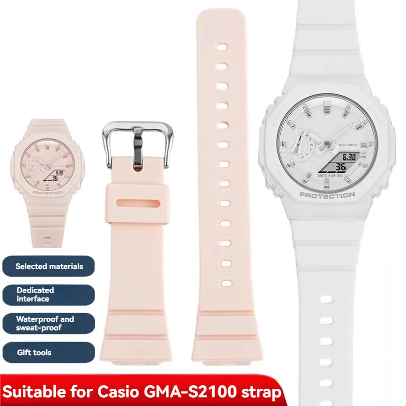 ل كاسيو 5611 GMA-S2100 GMA S2100 حزام ساعة اليد الراتنج الإفراج السريع سيدة مقاوم للماء الرياضة النساء حزام الساعات أسود أبيض وردي أحمر