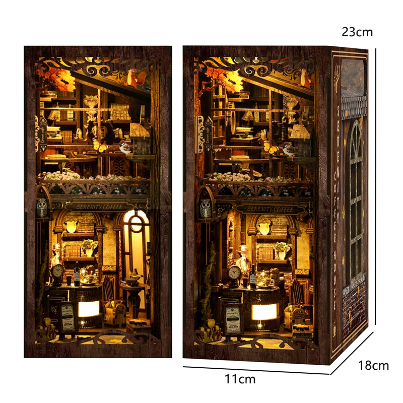 DIY Houten Boekenhoekje Insert Kit Poppenhuizen Bouwspeelgoed Boekensteunen Boekenplank Decor Poppenhuizen Speelgoed Voor Kinderen Kerstcadeaus