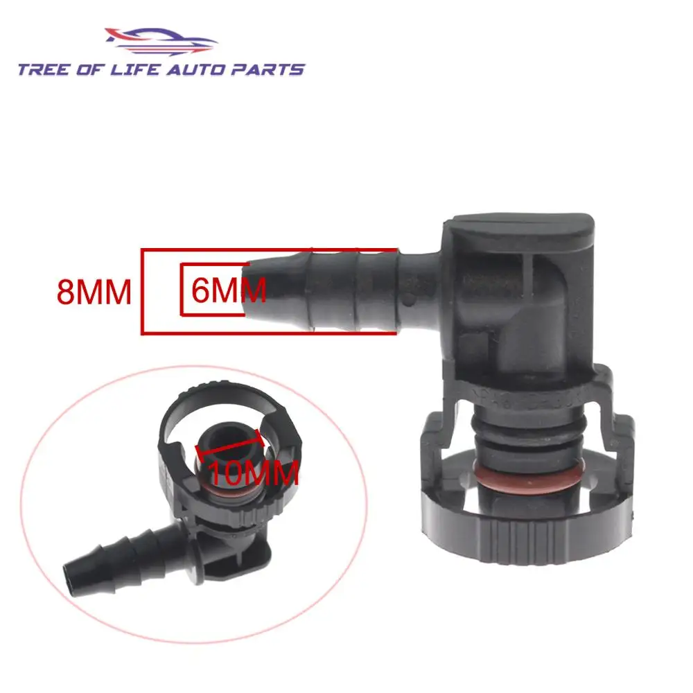 1/2/5/10 New Design Auto Cooling System Fuel Line Hose Connector D10 ID6-90° Quick Connector For Auto Water pipe